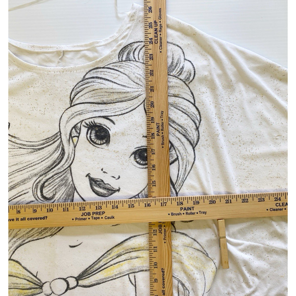 Disney Parks Womens XL Belle Beauty and The Beast Gold Splatter Butterfly Sleeve - Picture 7 of 7